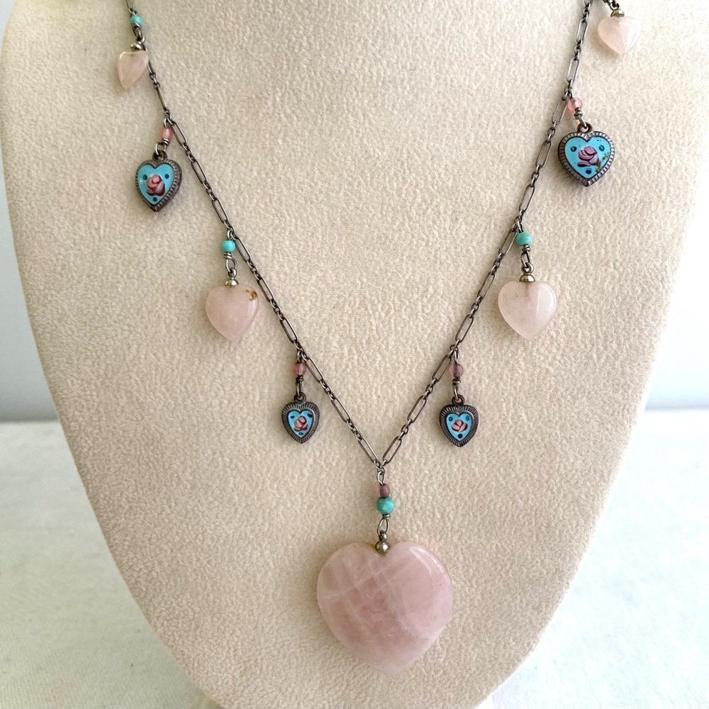 Vintage Lucy Issacs Heart Charm Necklace